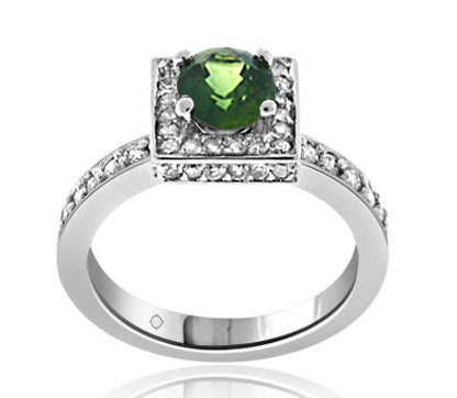 2.0 Carat 14k White Gold Emerald And Diamond Ring - R10257