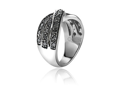 1.15 Carat 14k White Gold Black Diamond Cocktail Ring - R10260