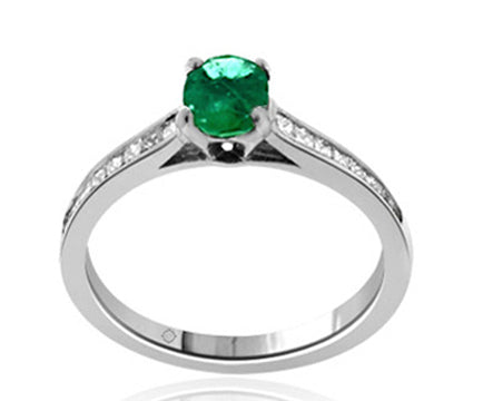 1.02 Carat 14k White Gold Emerald And Diamond Ring - R10276