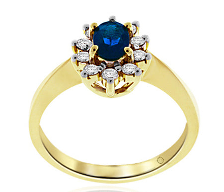 .87 Carat 14k Yellow Gold Sapphire And Diamond Ring - R10282