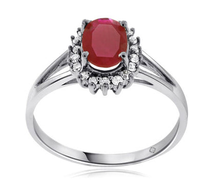 1.50 Carat 14k White Gold Ruby And Diamond Ring - R10296