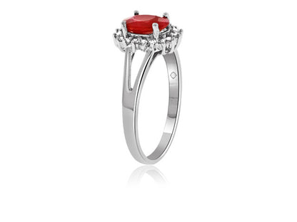 1.50 Carat 14k White Gold Ruby And Diamond Ring - R10296