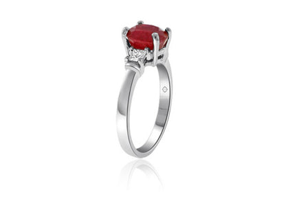 3.53 Carat 14k White Gold Ruby And Diamond Ring - R10300