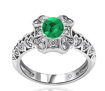 .95 Carat 14k White Gold Emerald And Diamond Ring - R10311