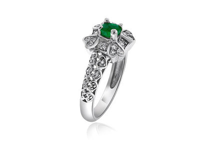 .95 Carat 14k White Gold Emerald And Diamond Ring - R10311