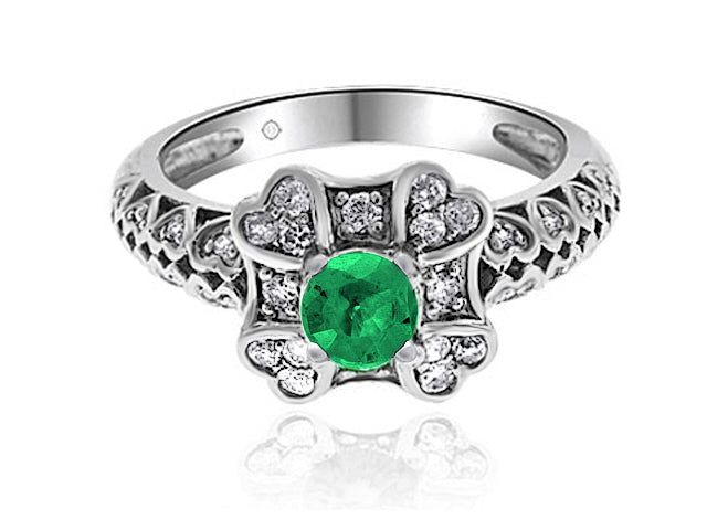 .95 Carat 14k White Gold Emerald And Diamond Ring - R10311