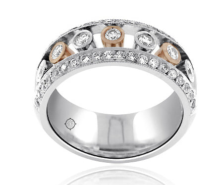 1.10 Carat 2Tone 14k Gold Diamond Cocktail Ring - R10465