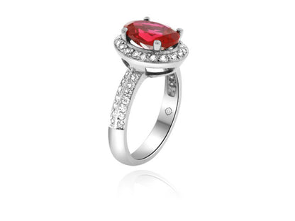4.98 Carat 14k White Gold Ruby And Diamond Ring - R10592