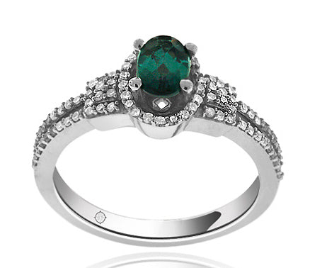 .90 Carat 14k White Gold Tourmaline And Diamond Ring - R10605