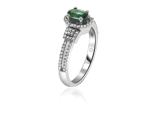 .90 Carat 14k White Gold Tourmaline And Diamond Ring - R10605
