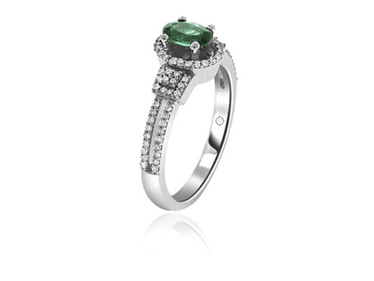 .90 Carat 14k White Gold Tourmaline And Diamond Ring - R10605