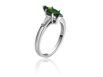 1.06 Carat 14k White Gold Tourmaline And Diamond Ring - R10629