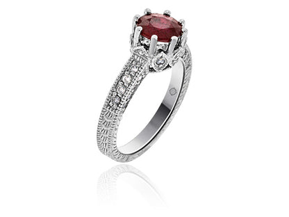 1.90 Carat 14k White Gold Ruby And Diamond Ring - R10645
