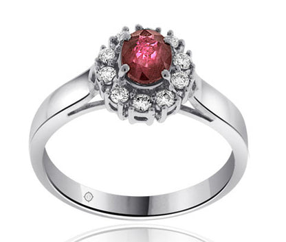 .85 Carat 14k White Gold Ruby And Diamond Ring - R10666