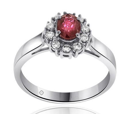 .85 Carat 14k White Gold Ruby And Diamond Ring - R10666