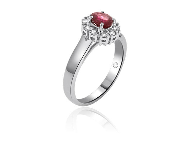 .85 Carat 14k White Gold Ruby And Diamond Ring - R10666