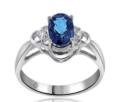 1.22 Carat 14k White Gold Sapphire And Diamond Ring - R10667