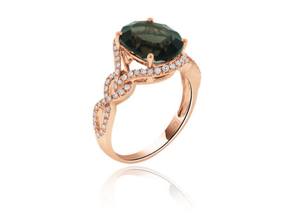 VILMA SMOKEY TOPAZ AND DIAMOND ENGAGEMENT RING - R10729