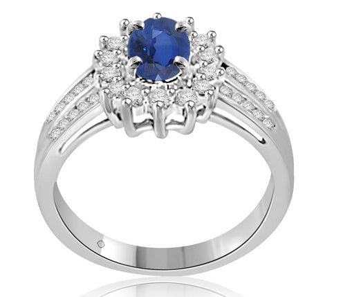 ORLANDA BLUE SAPPHIRE AND DIAMOND ENGAGEMENT RING - R254